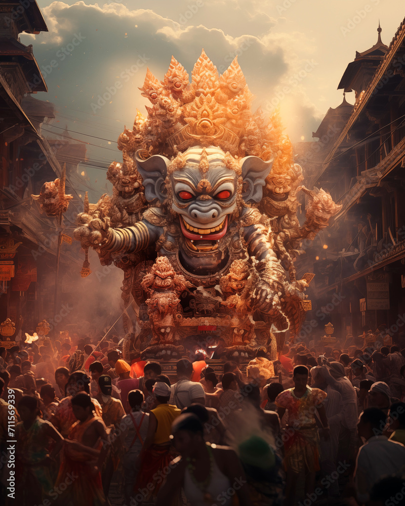Indonesian Ritual Indonesian Celebrations Lifestyle Nyepi, Hanuman Jayanti. Temple ritual ...