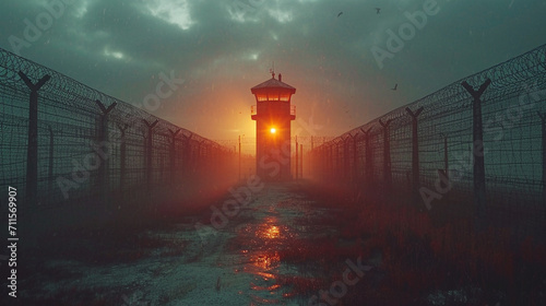 Prison watchtower. photo