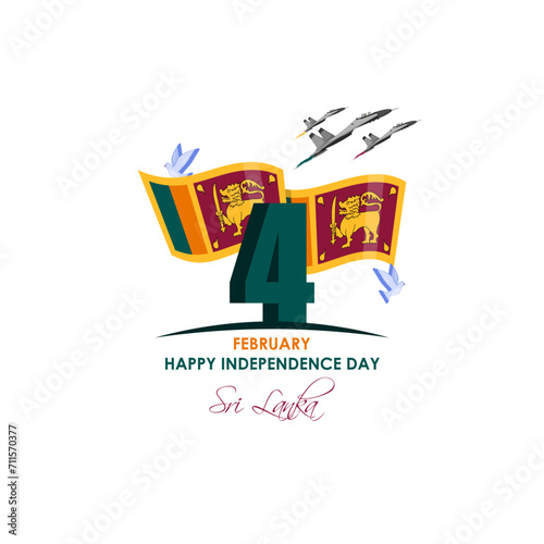 Vector illustration of Sri Lanka Independence Day social media feed template