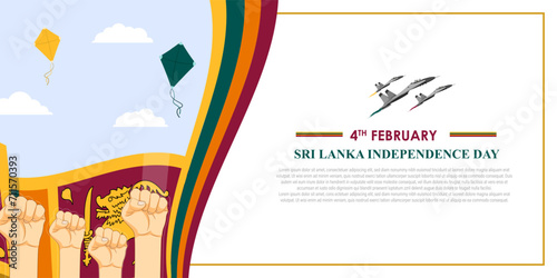 Vector illustration of Sri Lanka Independence Day social media feed template