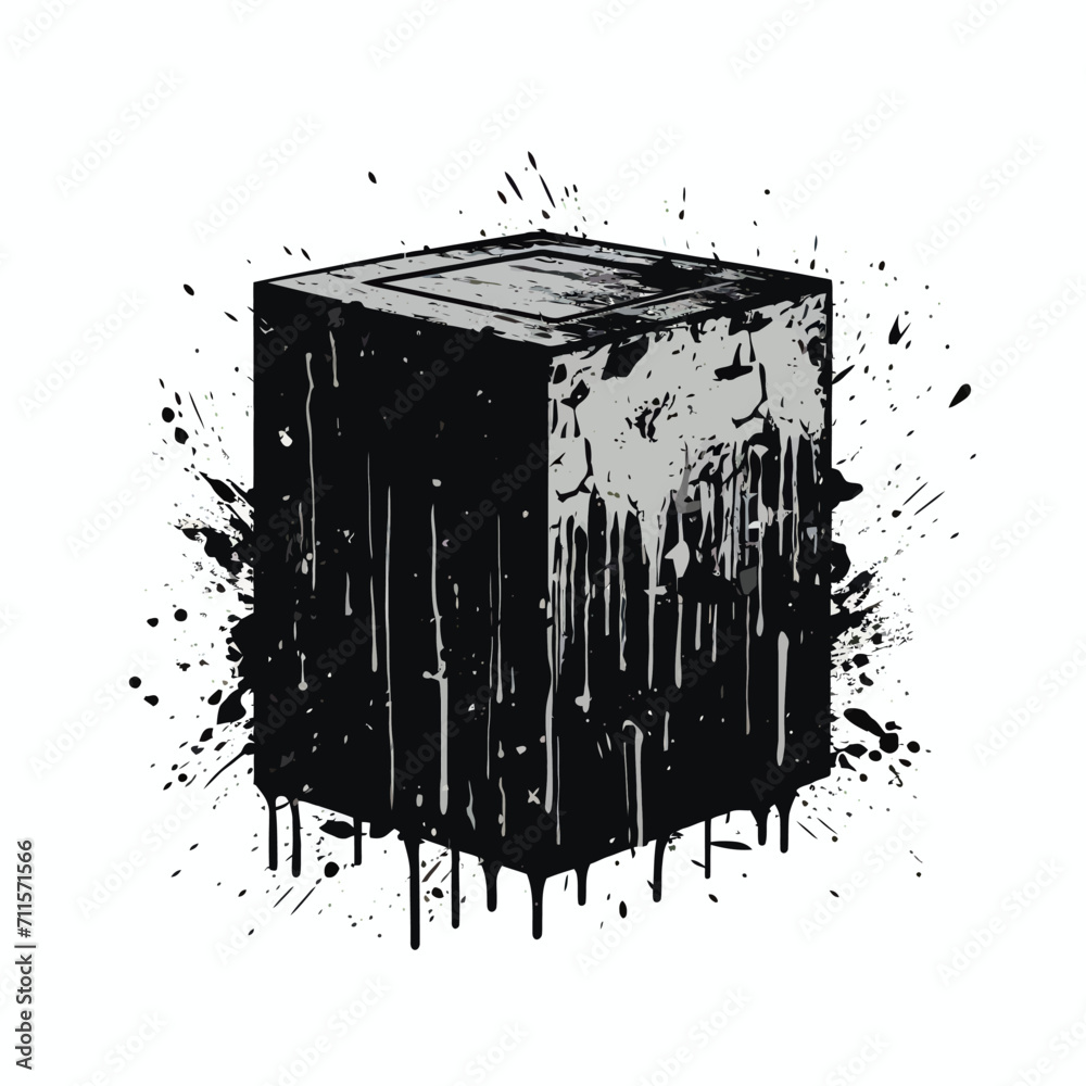 Grunge black vector splatter art on white background Generative Ai Grunge black vector splatter art on white background Generative Ai