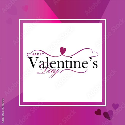 Happy valentines day. Vector banner, greeting card, flayer, poster,  with text Happy valentines day © 42L