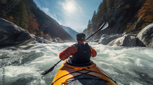 kayaking in the river