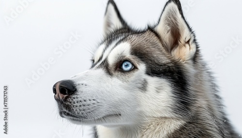 Husky against a clean white background,  Alaskan Malamute dog on white background