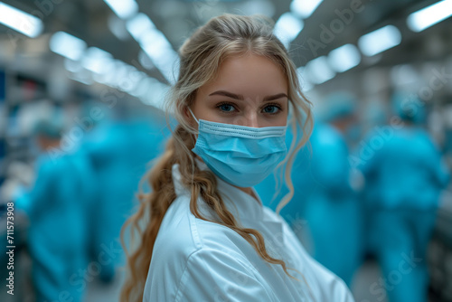 portrait of a woman, doctor, in a hospital