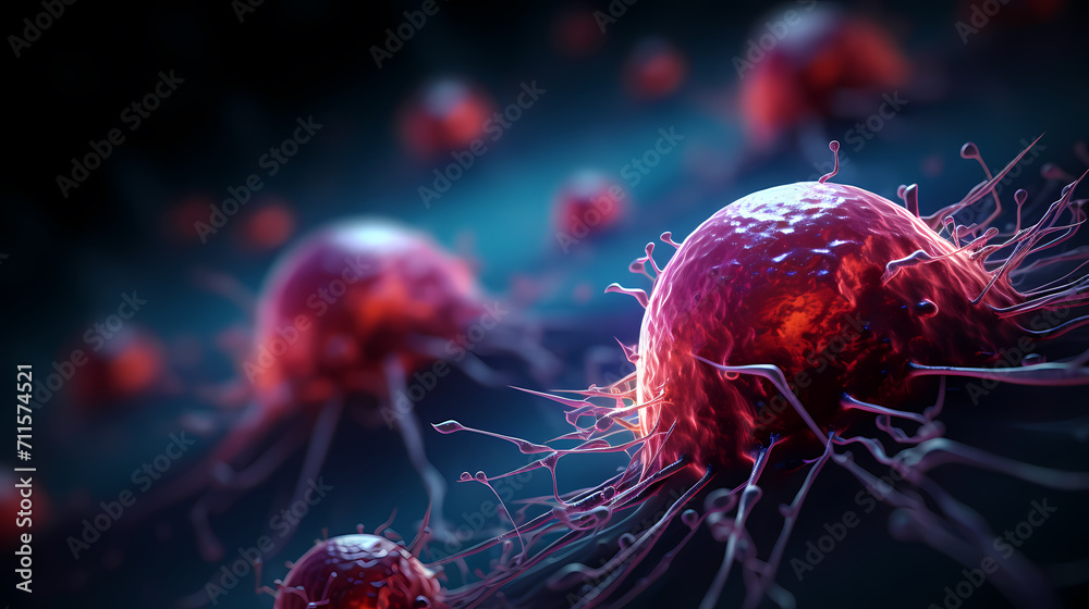 Obraz premium Cell background, virus cells, medical research background