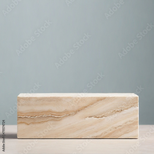 A piece of white granite stone as a piedestal for luxury product display, branding and marketing background concept, 