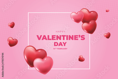 Valentine's Day background, happy white valentine's day banner
