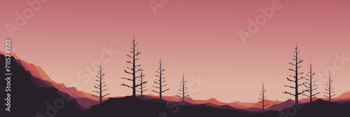 sunset dusk sky horizon vector illustration good for wallpaper, backdrop, background, web banner, and design template
