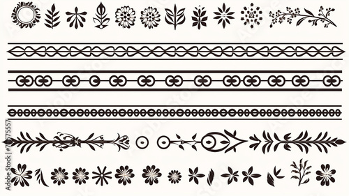 set of antique greek borders