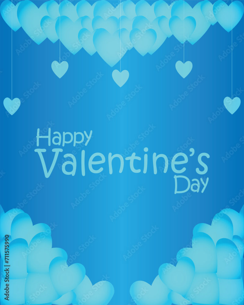 Naklejka premium Happy valentines day. Vector banner, greeting card, flayer, poster, with text Happy valentines day