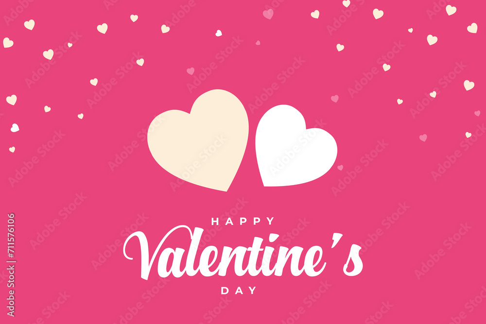Valentine's Day background, happy white valentine's day banner