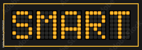 Orange color led banner in word smart on black background