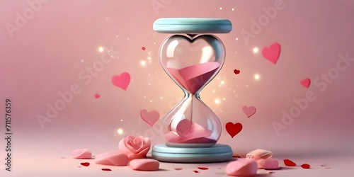 hourglass on red background