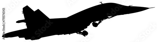 Silhouette of the Jet Fighter, Fighter aircraft are military aircraft designed primarily for air-to-air combat. Format PNG photo