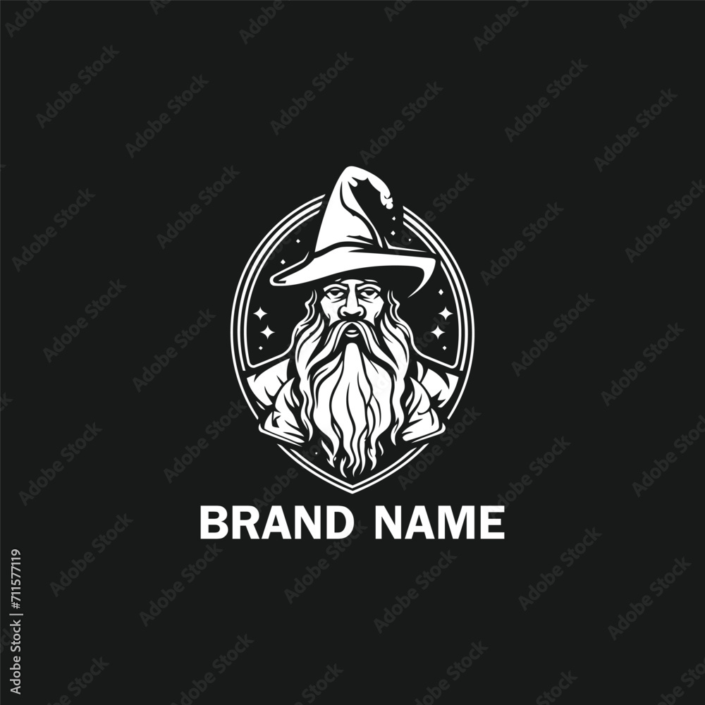 Wizard logo design illustration vector template, witch wizard logo Wizard logo design illustration vector template, witch wizard logo