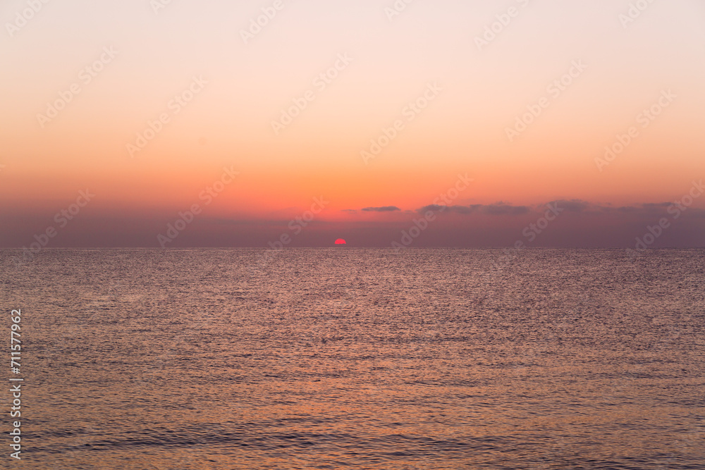 Orange sunrise over the sea, beautiful landscape ocean. Orange sunrise over the sea, beautiful landscape ocean.