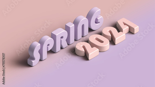 3D style text design of spring 2024 with soft gradient color