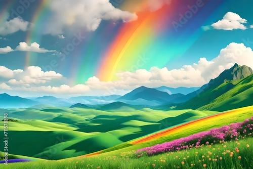 landscape with rainbow