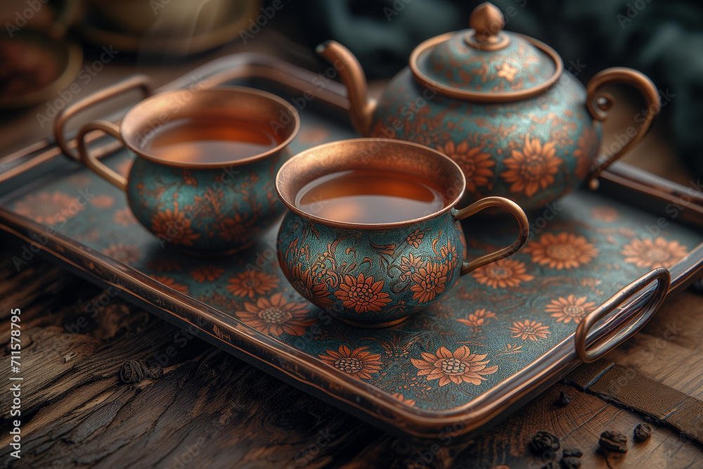 teapot and cups