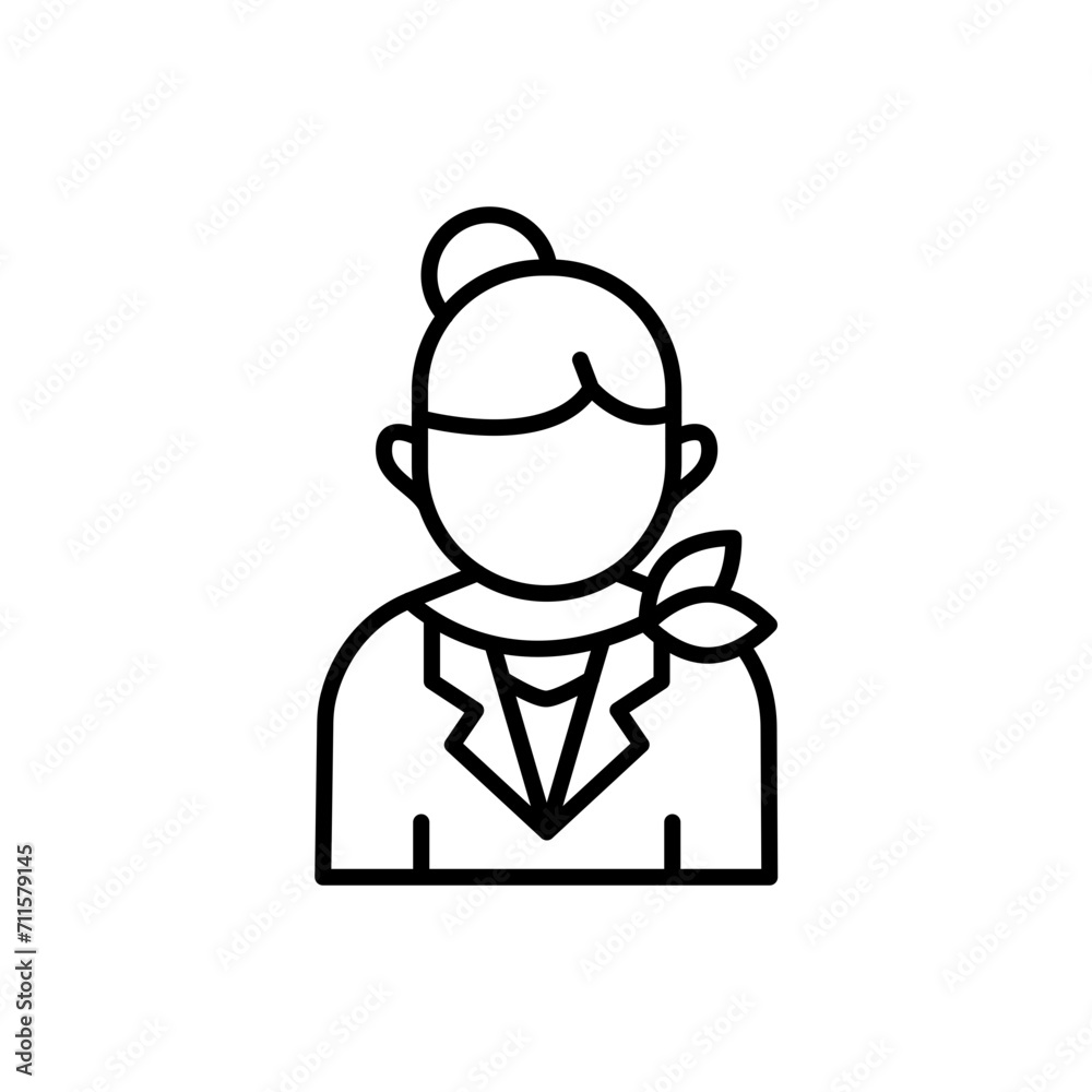 Air hostess outline icons, jobs and profession minimalist vector illustration ,simple transparent graphic element .Isolated on white background Air hostess outline icons, jobs and profession minimalist vector illustration ,simple transparent graphic element .Isolated on white background