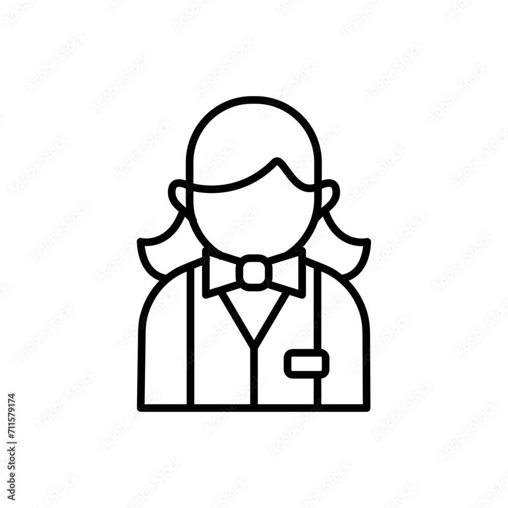 Waitress outline icons, jobs and profession minimalist vector illustration ,simple transparent graphic element .Isolated on white background Waitress outline icons, jobs and profession minimalist vector illustration ,simple transparent graphic element .Isolated on white background