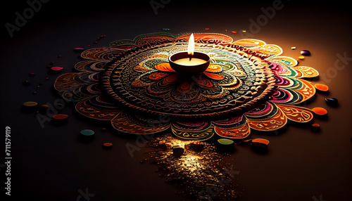 Diwali diya rangoli images and diwali rangoli wallpapers, background, Ai generated image