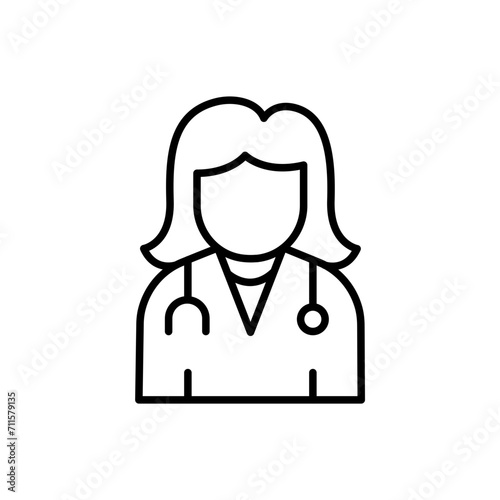 Doctor outline icons, jobs and profession minimalist vector illustration ,simple transparent graphic element .Isolated on white background