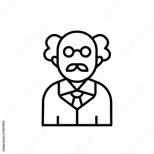 Professor outline icons, jobs and profession minimalist vector illustration ,simple transparent graphic element .Isolated on white background
