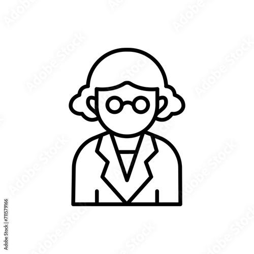 Professor outline icons, jobs and profession minimalist vector illustration ,simple transparent graphic element .Isolated on white background