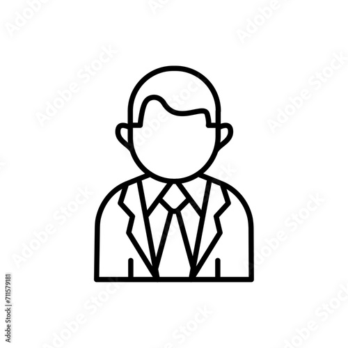 Businessman outline icons, jobs and profession minimalist vector illustration ,simple transparent graphic element .Isolated on white background