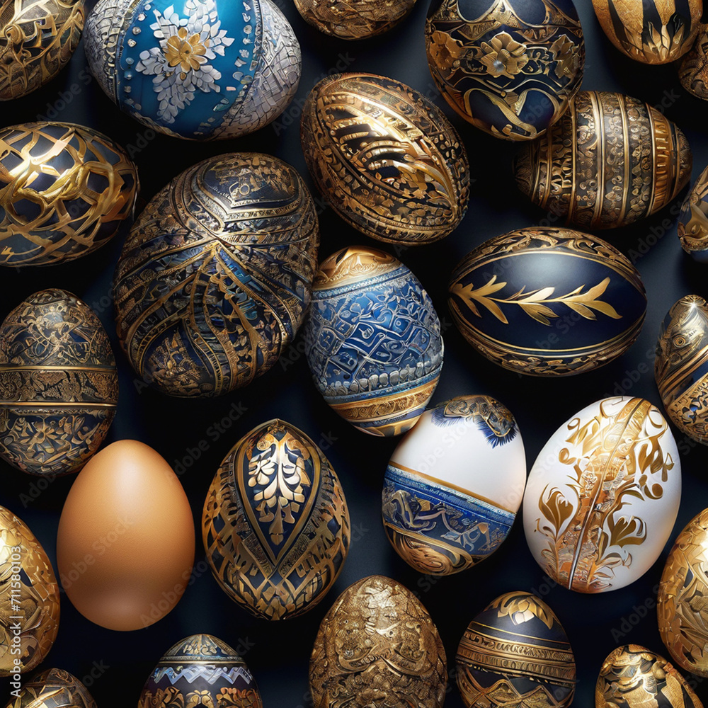 Colorful beautiful patterned easter eggs Colorful beautiful patterned easter eggs