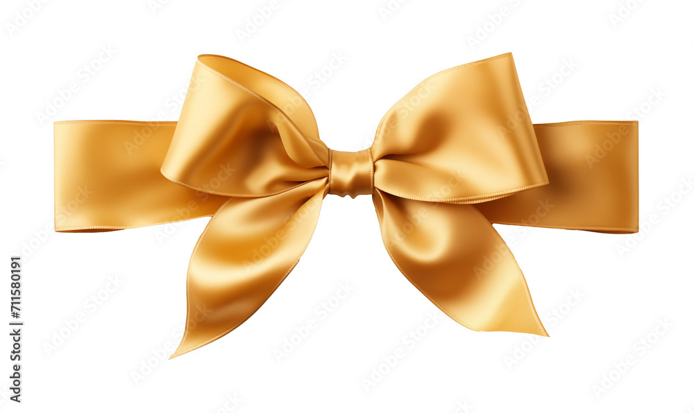 Golden satin bow isolated on white background. 3d rendering. Golden satin bow isolated on white background. 3d rendering.