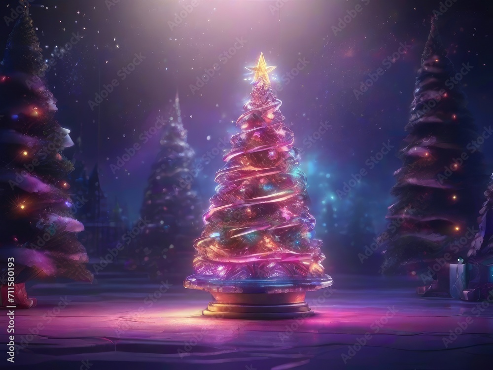 christmas tree in the night christmas tree in the night