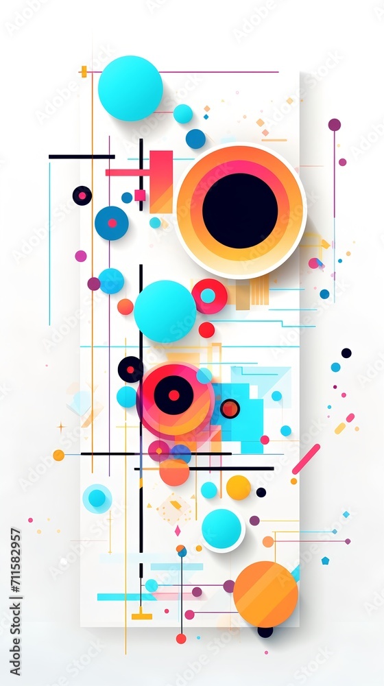Colorful geometric structures design on white background wallpaper for phone Colorful geometric structures design on white background wallpaper for phone