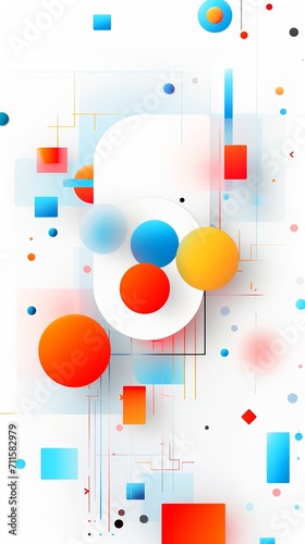 Colorful geometric structures design on white background wallpaper for phone