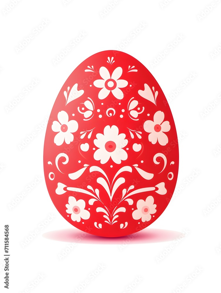 Cartoon Style Easter Egg in light red Colors on a white Background. Easter Illustration with Copy Space Cartoon Style Easter Egg in light red Colors on a white Background. Easter Illustration with Copy Space