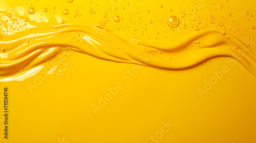 Background of yellow texture with waves and bubbles.