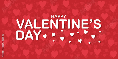 Happy valentines day. Vector banner, greeting card, flayer, poster,  with text Happy valentines day