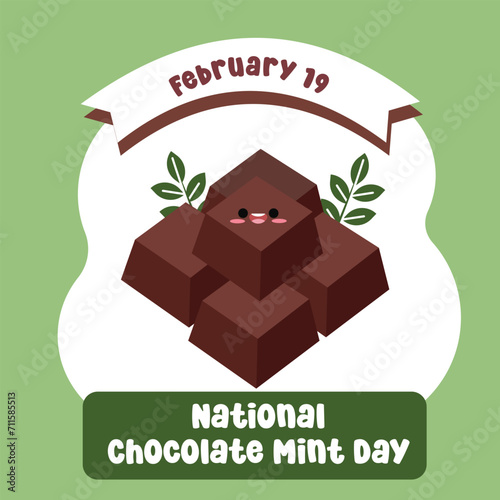 This National Chocolate Mint Day vector image is perfect for celebrating the holiday.