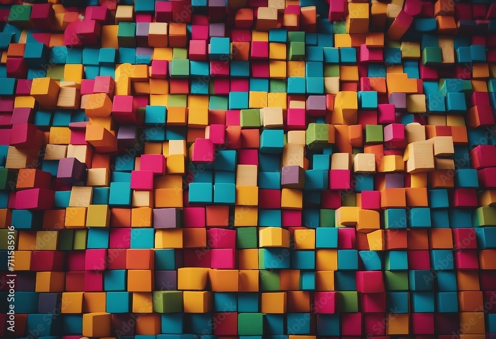 Spectrum of multi colored wooden blocks aligned Background or cover for something creative or divers Spectrum of multi colored wooden blocks aligned Background or cover for something creative or divers