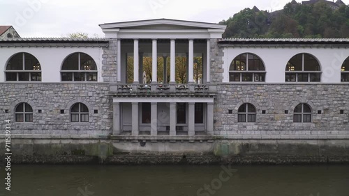 Ljubljana Central Market, a riverside market building located in old town Ljubljana, Slovenija