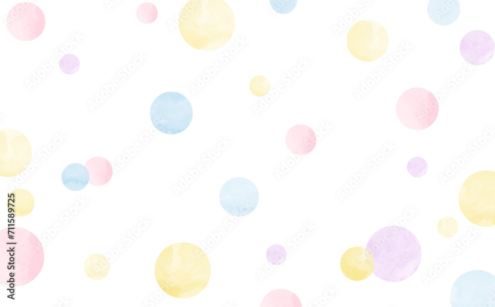 水彩風な水玉の可愛いパステルカラーの背景素材
