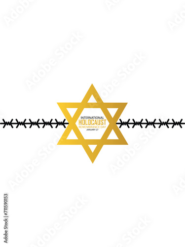International Holocaust Remembrance Day vector. Star of David . January 27. Important day