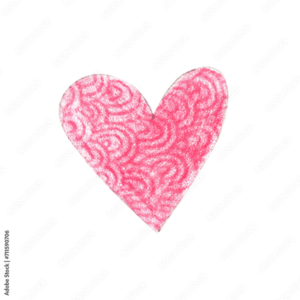 Graphic illustration of a cute colored texture heart on a white isolated background. Valentine's Day. The 14th of February. Graphic illustration of a cute colored texture heart on a white isolated background. Valentine's Day. The 14th of February.