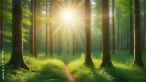 Forest sunlight background