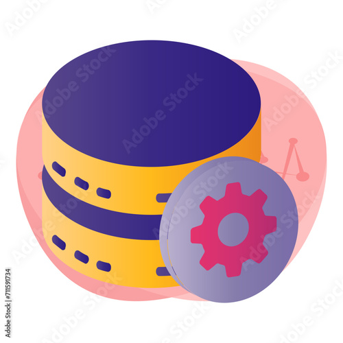 Relational database management system isometric Concept, Datafication Vector Icon Design, Big data Symbol, Business intelligence Sign,Web hosting and Data Center Stock Illustration