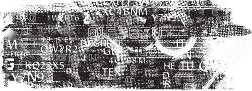 Glitch distorted grange shape . Noise grungy logo . Trendy defect error shapes . Glitched frame .Grunge textured . Distressed effect .Vector shapes