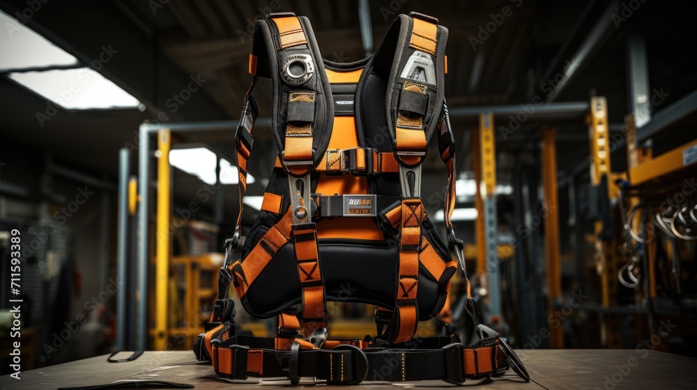 Fototapeta premium Industrial safety harness equipment with quality reflectors