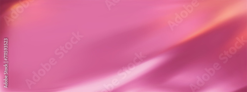 Abstract pink gradient background with yellow light. Minimalistic subtle wavy silk texture. 3D vector illustration.